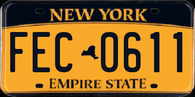 NY license plate FEC0611