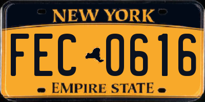 NY license plate FEC0616