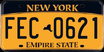 NY license plate FEC0621