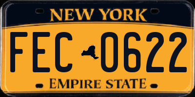NY license plate FEC0622
