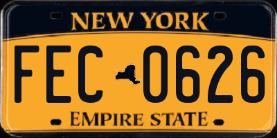 NY license plate FEC0626