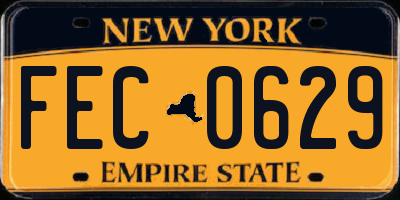 NY license plate FEC0629