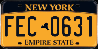 NY license plate FEC0631