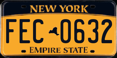 NY license plate FEC0632