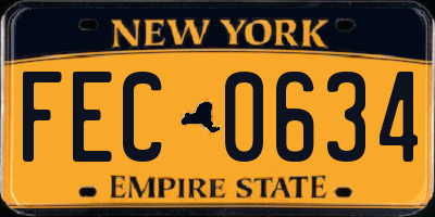 NY license plate FEC0634