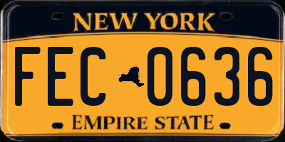 NY license plate FEC0636