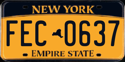 NY license plate FEC0637