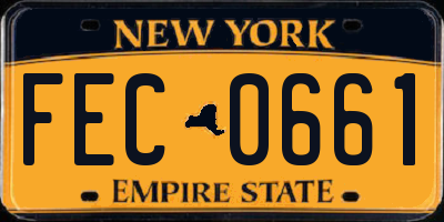 NY license plate FEC0661