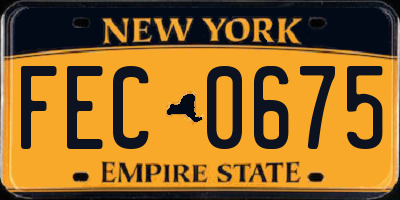 NY license plate FEC0675