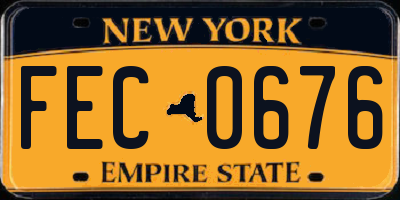 NY license plate FEC0676