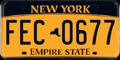 NY license plate FEC0677