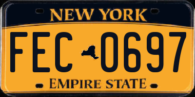 NY license plate FEC0697