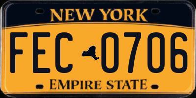 NY license plate FEC0706