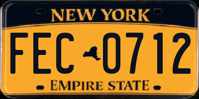 NY license plate FEC0712