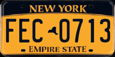 NY license plate FEC0713