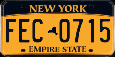 NY license plate FEC0715