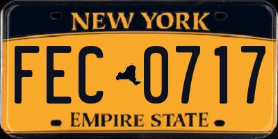NY license plate FEC0717