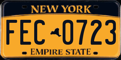 NY license plate FEC0723