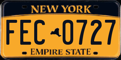 NY license plate FEC0727