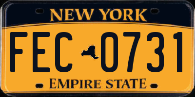 NY license plate FEC0731