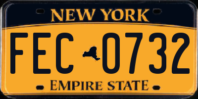 NY license plate FEC0732