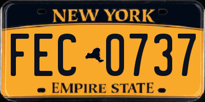 NY license plate FEC0737