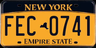 NY license plate FEC0741