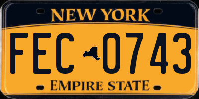 NY license plate FEC0743