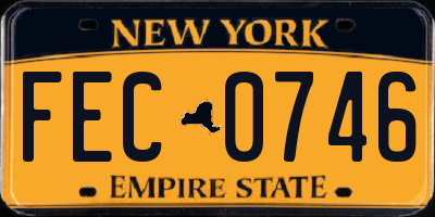 NY license plate FEC0746