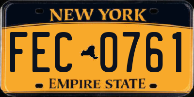NY license plate FEC0761