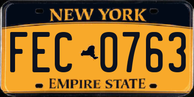 NY license plate FEC0763