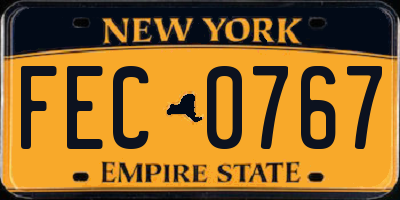 NY license plate FEC0767