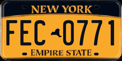NY license plate FEC0771