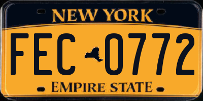 NY license plate FEC0772