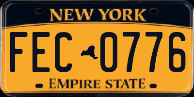 NY license plate FEC0776
