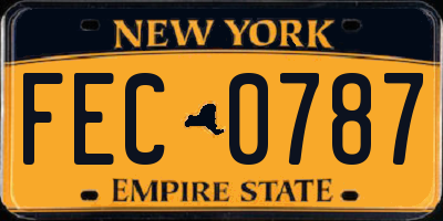 NY license plate FEC0787