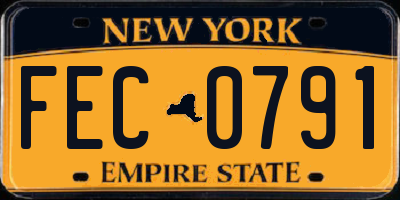 NY license plate FEC0791