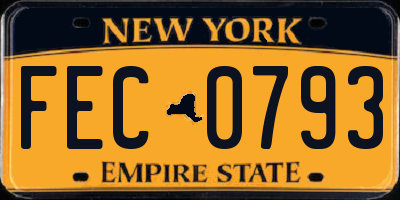 NY license plate FEC0793