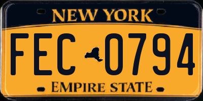 NY license plate FEC0794