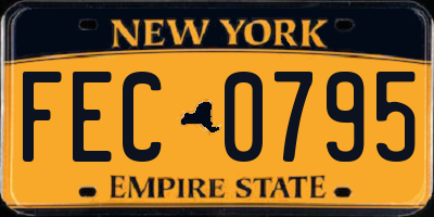 NY license plate FEC0795