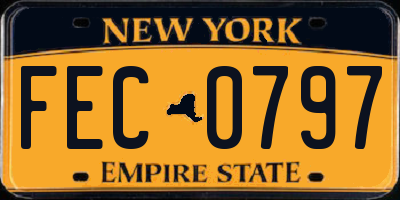 NY license plate FEC0797