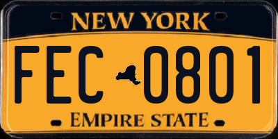 NY license plate FEC0801