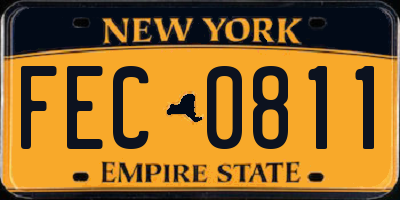 NY license plate FEC0811