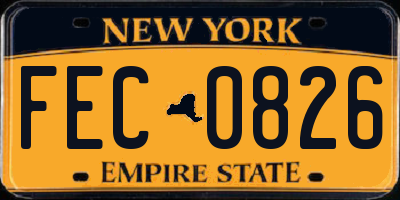 NY license plate FEC0826