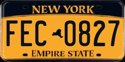 NY license plate FEC0827
