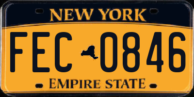 NY license plate FEC0846