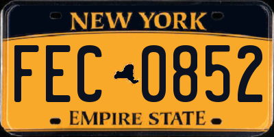 NY license plate FEC0852
