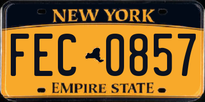 NY license plate FEC0857