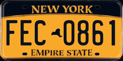 NY license plate FEC0861