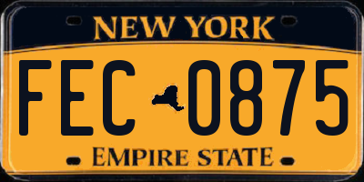 NY license plate FEC0875